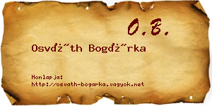 Osváth Bogárka névjegykártya